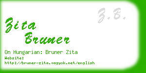 zita bruner business card